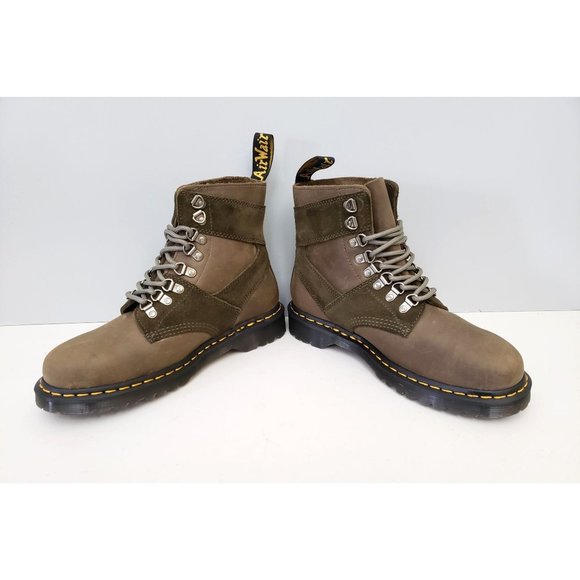 Doc Martens 1460 Pascal Leather Suede Lace Up Boots in Olive Mens Size 8 41